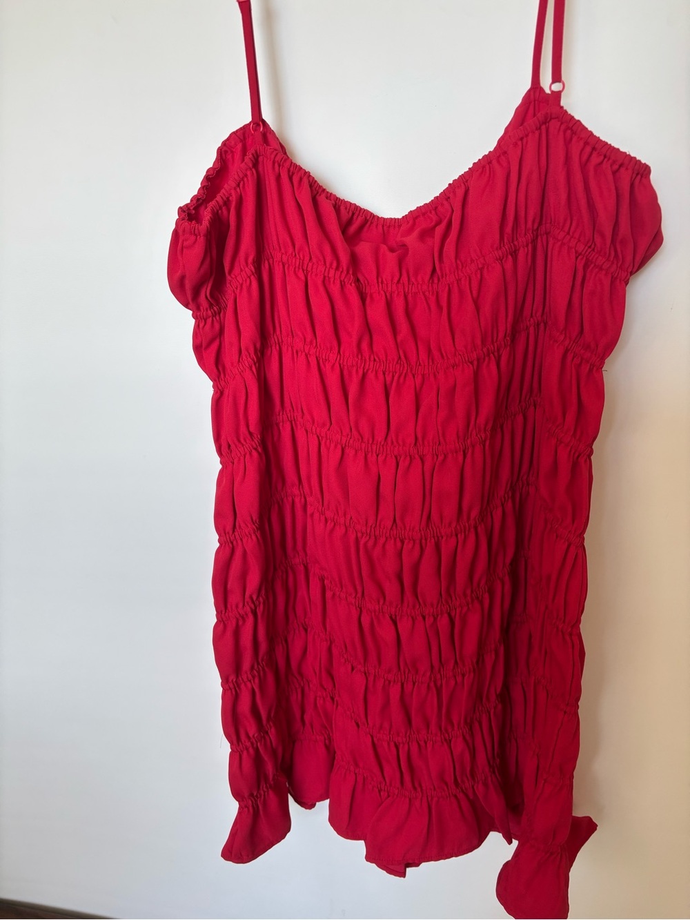 Pepper mayo Red Ruched Mini Dress - Picture 4 of 4